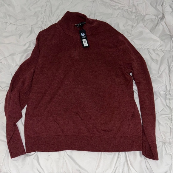 Banana Republic Italian Merino Wool Sweater Half-Zip Zegna Baruffa Large NEW NWT - Picture 5 of 7